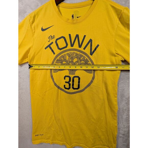 Nike Golden State Warriors Stephen Curry 30 The Town Yellow Shirt Size Small - Picture 5 of 8